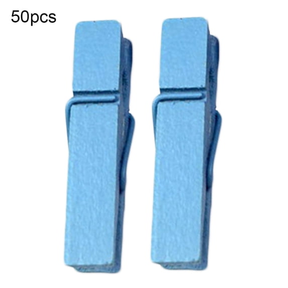 50Pcs/Set Colorful Strip Shape Wood Hanging Photo Clip Peg Home Party DIY Decor