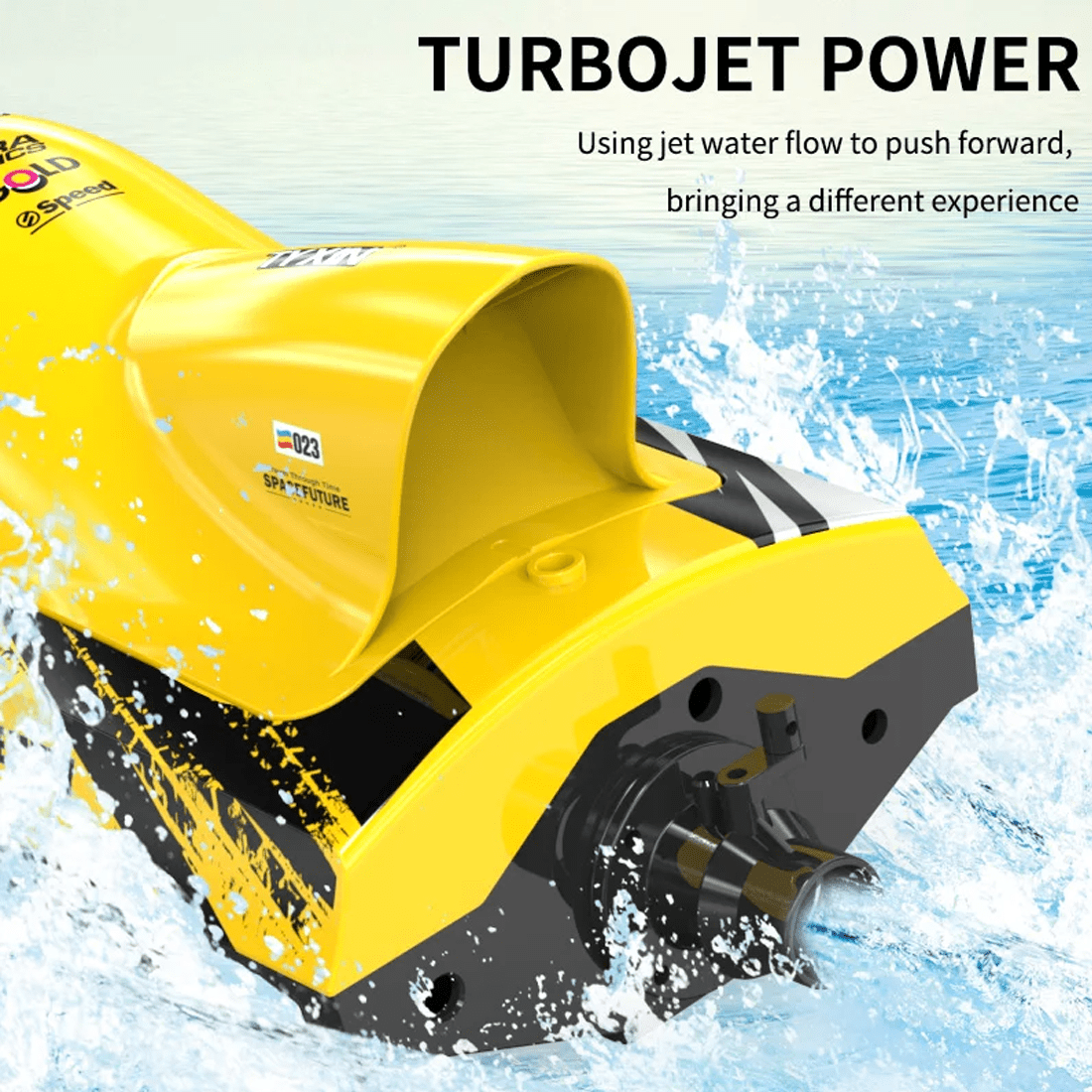 25KM/H High-Speed Brushless RC Turbojet Speedboat, 2.4G Waterproof Design Vortex Jet Boat with Never-Capsize Technology & Cooling System for Hobbyist - RTR