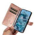 thumbnail image 2 of Allytech for Google Pixel 7 Pro Case with Cards Holder, Premium PU Leather Flip Cover Stand Hand Wrist Shockproof Butterfly Floral Embossed Wallet Case for Google Pixel 7 Pro - Rosegold, 2 of 8