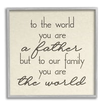 Stupell You're The World Father Appreciation Inspirational Painting Gray Framed Art Print Wall Art
