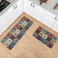 thumbnail image 2 of Anti Fatigue Comfort Kitchen Standing Desk Mat Decorative Ergonomic Floor Pad Kitchen Rug Waterproof Stain Resistance Non Slip Kitchen Set, 17.3''''x27.6''''+17.3''''x47.2'''', Coffee, 2 of 6