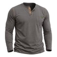 thumbnail image 2 of ZyeKqe Mens Long Sleeve Tops Knitted Button Front Crewneck Casual Lightweight Comfy Workout Athletic Shirts with Pocket, 2 of 6
