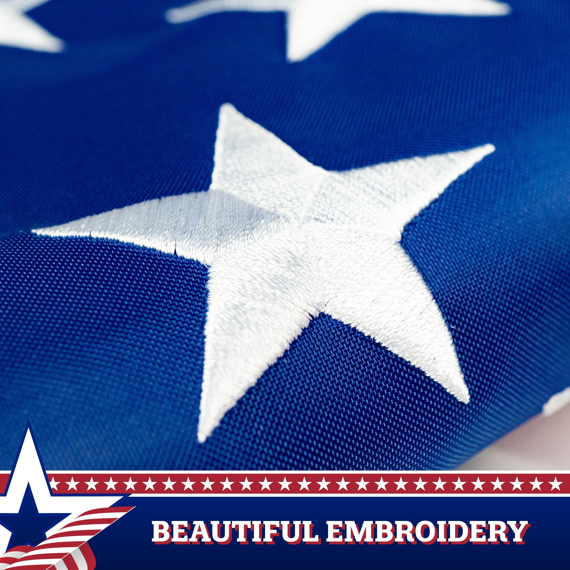 USA Pull Down Flag 1.67x8FT 2-Pack Embroidered Polyester By G128