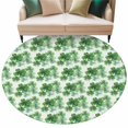 thumbnail image 6 of St Patricks Day Round Rug 6ft Washable Circle Kitchen Rugs Non Slip Spring Watercolor Green Shamrock Large Area Rug Indoor Floor Carpet for Bedroom Living Room Home Office Dining Room Nursery, 6 of 8