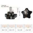 thumbnail image 2 of Uxcell 4 Pieces Star Clamping Knobs M8 x 16mm Metric Thread 39mm Large 5-Star Head Thumb Screws Hand Handle Black, 2 of 7