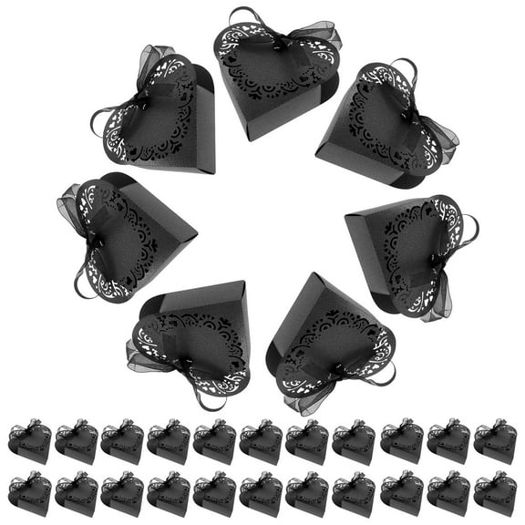 HOMEMAXS  50 Pcs Wedding Bulk European Style Candy Boxes Black