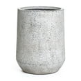 thumbnail image 4 of LuxenHome Speckled Gray and Off-White Textured Round Tapered 22-Inch Tall MgO Planter, Indoor and Outdoor, 4 of 7