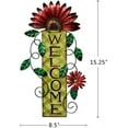 thumbnail image 6 of Attraction Design Welcome Sign for Front Door Decor Hanging Sign, Metal Flower Welcome Door Sign Wall Art Decor Hanging for Indoor Outdoor Patio Garden Yard Sign Porch Decoration 15.25X8.5In (A), 6 of 7