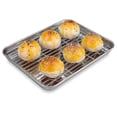 thumbnail image 4 of 10 Inch Toaster Oven Tray And Rack Set, Small Stainless Steel Baking Pan With Cooling Rack,dishwash (haoyi, 4 of 4