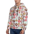 thumbnail image 3 of Lsque Colorful Donuts Pattern Casual Men's Hoodie,Hooded Sweatshirt with Kangaroo Pocket,Pullover Hoodie-3X-Large, 3 of 7