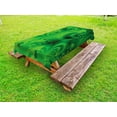 thumbnail image 1 of Lime Green Outdoor Tablecloth, Vibrant Abstract Hazy Psychedelic Wavy Color Background Hippie Digital Artificial, Decorative Washable Fabric Picnic Tablecloth, 58 X 120 Inches, Emerald, by Ambesonne, 1 of 2