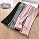 thumbnail image 5 of Odeerbi 2-14 Años Niñas Algodón Pantalones Acampanados Lechuga Recortar Bell Bottom Pantalones Casual Cintura Media Pajarita Deportes Pantalones Largos, 5 of 9