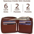 thumbnail image 5 of MAISON DE NOAH Mens Zip Wallets | Zip Up Leather Bifold Wallet with RFID Blocking - Milk Brown, 5 of 6