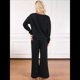 thumbnail image 4 of Conjunto de Dos Piezas de Otoño para Mujer, Jersey de Larga, Pantalones Anchos, Conjunto Informal A Juego, Ropa de Moda. Negro XL, 4 of 5