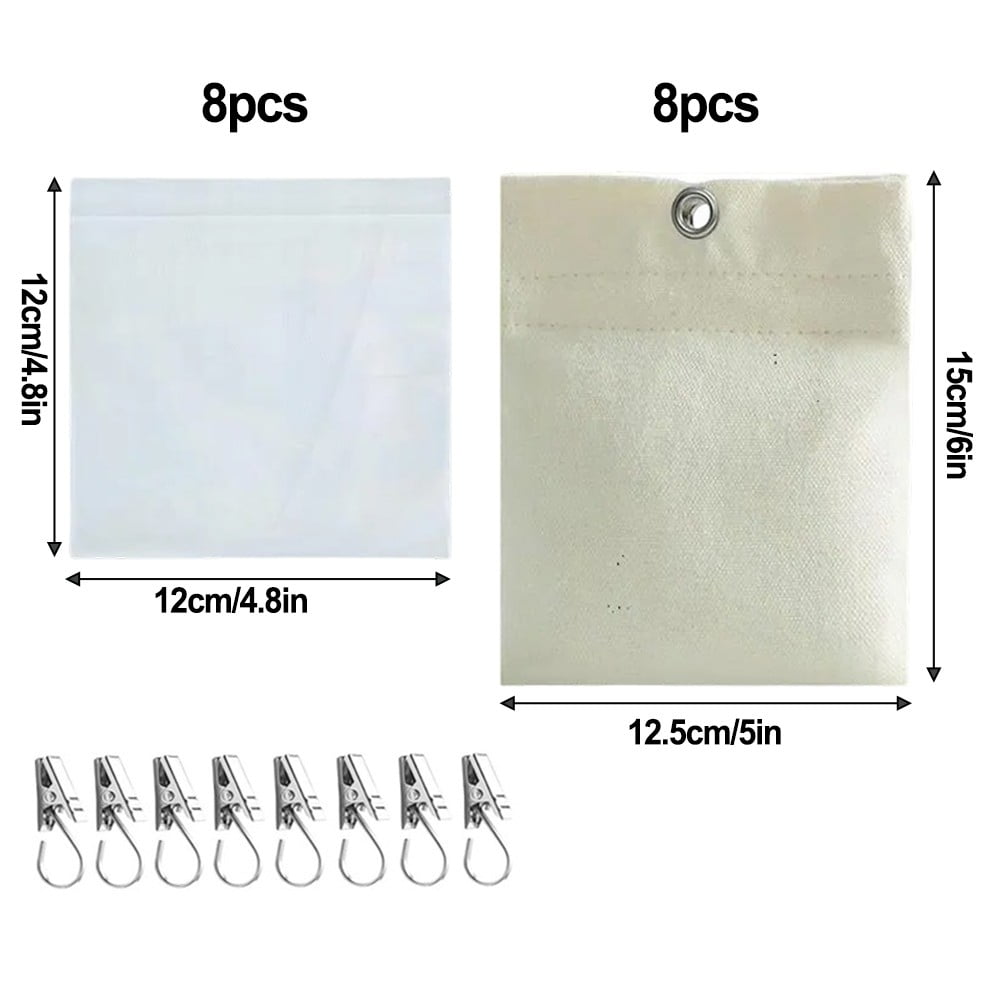 8pcs Outdoor Curtain Sandbag Weighted Bags Canvas Balcony Drapery Weights Bottom Bags For Pergola Drapes Cabana Gazebo Garden