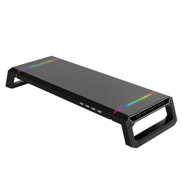 maytalsory Support Surélevé pour Moniteur d'Ordinateur Portable avec Tiroir de Rangement, Support de Table avec 4 Ports USB, Bureau, Robuste, Dortoir, Noir