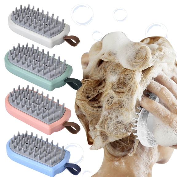 1X Shampoo Brush Silicone Massage Shampoo Brush Soft Rubber Scalp Massage Shampoo Comb Health Care Comb Head Shampoo Brush Shampoo Comb Bathroom Products