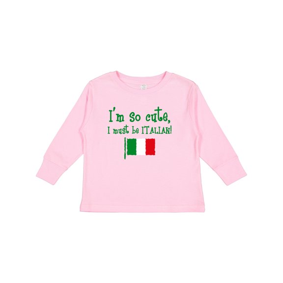 Inktastic So Cute Italian Boys or Girls Long Sleeve Toddler T-Shirt