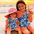thumbnail image 4 of Grblisyd Girls One Piece Swimsuits Flutter Sleeve Hawaiian Beach Sport Swimwear Kids Crew NeckBathing Suit 8 Years, 4 of 6