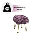 thumbnail image 4 of Home Soft Things Crushed Velvet Pouf Stool Ottoman - Blackberry - 16x16x16'', 4 of 7
