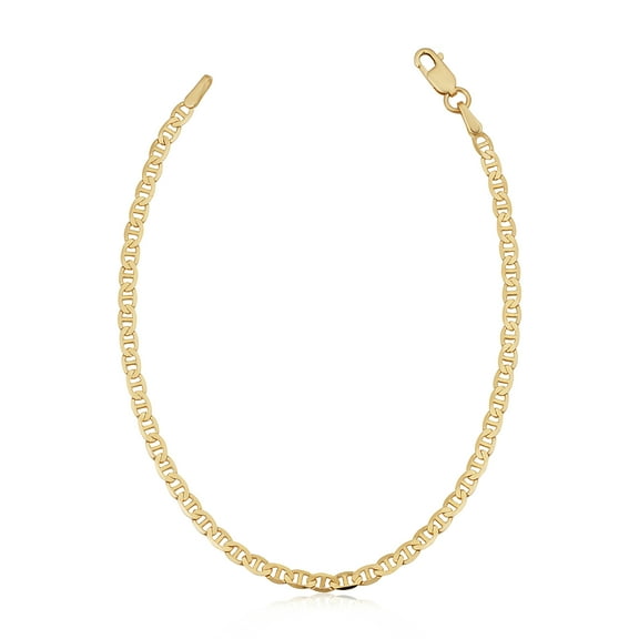 Au Naturale Solid 14k Yellow Gold Mariner Link Chain Bracelet (2.6 mm, 7 inch)