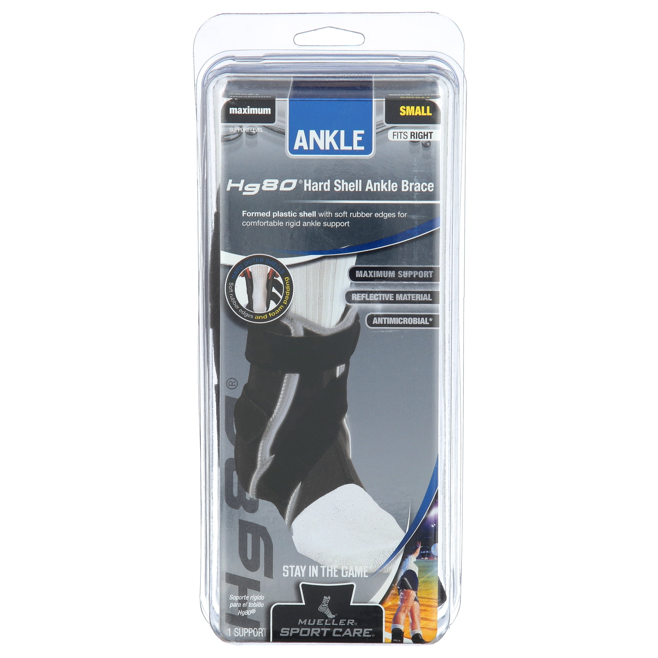 Mueller Hg80 Premium Hard Shell Ankle Brace, Small Right