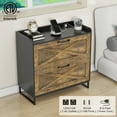 thumbnail image 2 of Vabches Lateral File Cabinet with Charging Station for Letter/Legal/A4 Size Hanging Files, Brown, 2 of 7