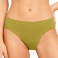 thumbnail image 5 of Mid Waisted Bikini Bottoms | Mid Cut Leg, Medium Bum Coverage, Full Lining, Swim, Bathing Suit Briefs for Women (Light Green,XS), 5 of 9
