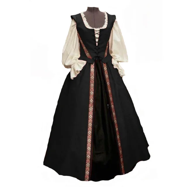 Vestido de princesa Medieval para dama, traje renacentista, Victoriano, Vintage, con cordones, para Cosplay, Halloween, carnaval, fiesta, elegante
