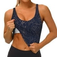 thumbnail image 4 of Lsque Copper-Gold Gloss Outline Navy Dark Blue Printed Women'S Sports Bra, Compression, Moisture Wicking, High-Impact Sports Bra For Women,Supportive sports bra-Medium, 4 of 9