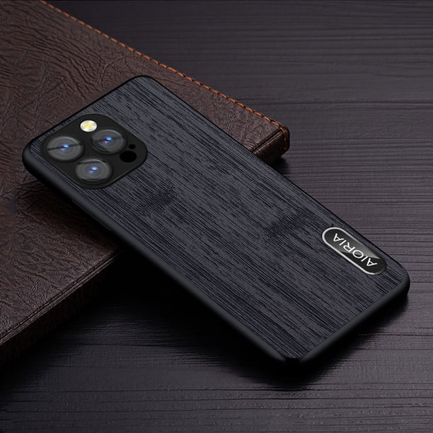 Funda para iPhone 14, 13, 12, 11 Pro Max Plus, Protector de lente de cámara, película de vidrio, patrón de madera de bambú, funda de cuero, coque Fivean unisex