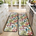 thumbnail image 4 of Kitchen Rugs Sets Of 2,Colorful Mushroom Plant Light Blue Pattern Anti Fatigue Kitchen Mat Rugs Non Slip Washable,Decorative Kitchen Floor Mats for Kitchen,Sink,Laundry,17"x47"+17"x47", 4 of 5