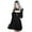 w93# Black251, variant on Women'S A-Line Dresses Solid Color Long Sleeve Hooded Off The Shoulder Fashion Gothic Zip Low Cut Sweetheart Neck Mini Dress Ruffled Cozy Soft Vintage Fit Flare Dresses,Black,XXXXXL
