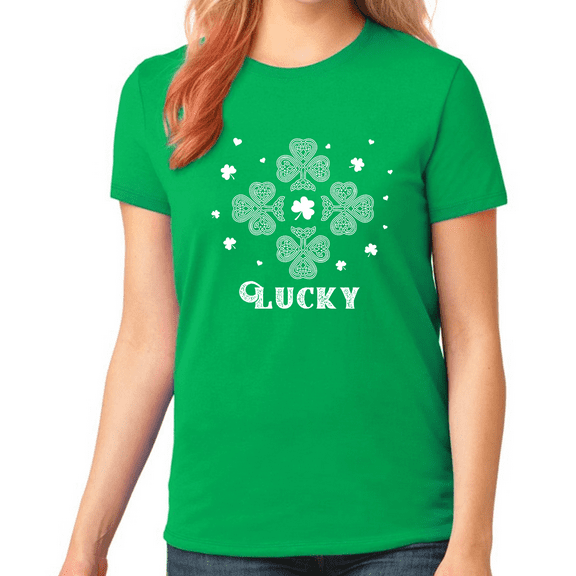 Kids St Patricks Day Shirt Lucky Clover St Pattys Day Shirts For Girls St Patrick's Day Shamrock Shirt