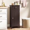 thumbnail image 2 of Costway Bathroom Storage Floor Cabinet Organizer Free-Standing w/ Drawer Brown, 2 of 12