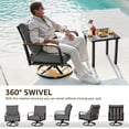 thumbnail image 4 of NATURAL EXPRESSIONS 3 Piece Outdoor Bistro Set, Swivel Glider Rocking Chairs Patio Conversation Furniture Set with 2 Rockers, Metal Table for Backyard, Porch,Balcony, 350lbs, Dark Gray, 4 of 7