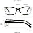 thumbnail image 3 of 5 Pairs Reading Glasses, Blue Light Blocking Glasses, Computer Reading Glasses for Women and Men, Fashion Rectangle Eyewear Frame(5 colors, +1.50 Magnification), 3 of 6