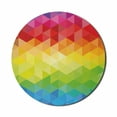 thumbnail image 1 of Colorful Mouse Pad for Computers, Abstract Geometrical Polygonal Diamond Forms Triangle Mirroring Lines Artwork, Round Non-Slip Thick Rubber Modern Gaming Mousepad, 8" Round, Multicolor, by Ambesonne, 1 of 2
