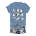 thumbnail image 2 of Halloween Shirts for Women Fashionable Floral Print Short Sleeve T Shirt For Day Celebration Round Neck Top Womens T-Shirts and Blue XXL, 2 of 4