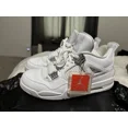 thumbnail image 1 of Ni - ke Ni - ke Air Jordan 4 Retro Pure Money White Metallic Silver Men's Size 12, 1 of 5
