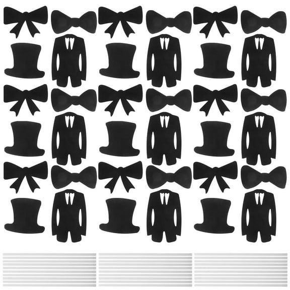 GOOHOCHY Chic Black Paper Cake Picks for Decoration Use Create Warm Atmosphere for Parties 60 Pcs