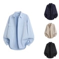 thumbnail image 2 of Tauxra Men's Work Shirt, Button-Down Collar Long Sleeve with Chest Pockets, Solid Color Polyester Fabric for Durability and Care, for Work and Casual Wear, 2 of 4