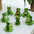 thumbnail image 4 of Micro Music Crown Frog Playing Cornet Saxophone Drum Playing Lute Cucurbit Flute Modeling Glass Ornament, 4 of 5