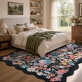 thumbnail image 4 of Lahome 8'x10' Floral Area Rug for Living Room ,Area Rug 8x10ft ,Non Slip Rugs Machine Washable ,Indoor Floral Rug Low Pile Boho Rug for Bedroom Dining Room Office Farmhouse,Black, 4 of 10