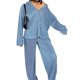 thumbnail image 2 of VISgogo Traje de Pijama de Dos Piezas para Mujer, Tops de Manga Larga con Botones y Cuello Vuelto de Color Sólido + Pantalones Largos con Cintura Elástica VISgogo moda, 2 of 9