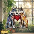 thumbnail image 2 of Personalized Wolf Couple Window Hanging Decor, Custom Name Love Wolves Art, Valentine’s or Anniversary Gift for Animal Lovers, 2 of 4