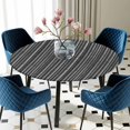 thumbnail image 5 of Elastic Fitted Round Tablecloth, Vintage Black Waterproof Stretch Table Cover for 36"-44" Tables, Country Farmhouse Plants Tree Pattern Washable Outdoor Tablecloths for Patio, Picnic, Camping, 5 of 9