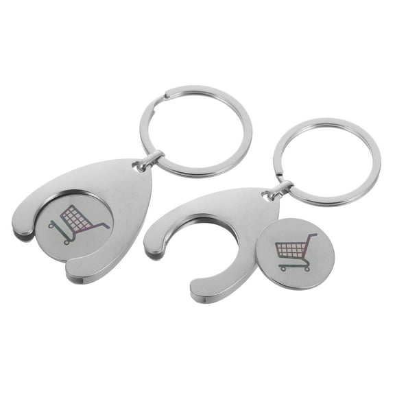 2pcs Shopping Cart Token Keychain For Grocery Trolley Portable Trolley Tokens Keychain Convenient Key Ring With Tokens For Shopping Carts