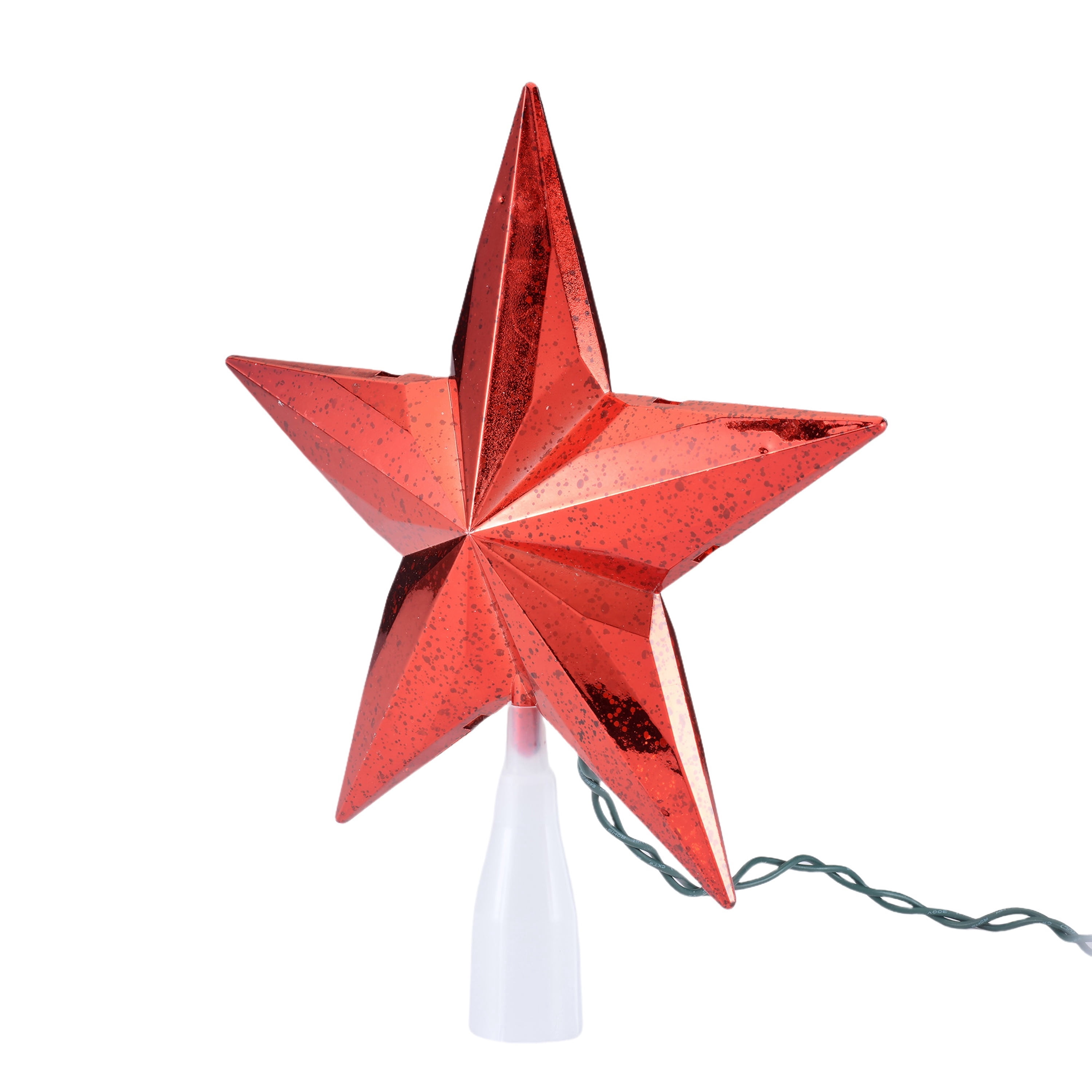 LED Speckled Star Christmas Tree Topper, Red, 10", by Holiday Time