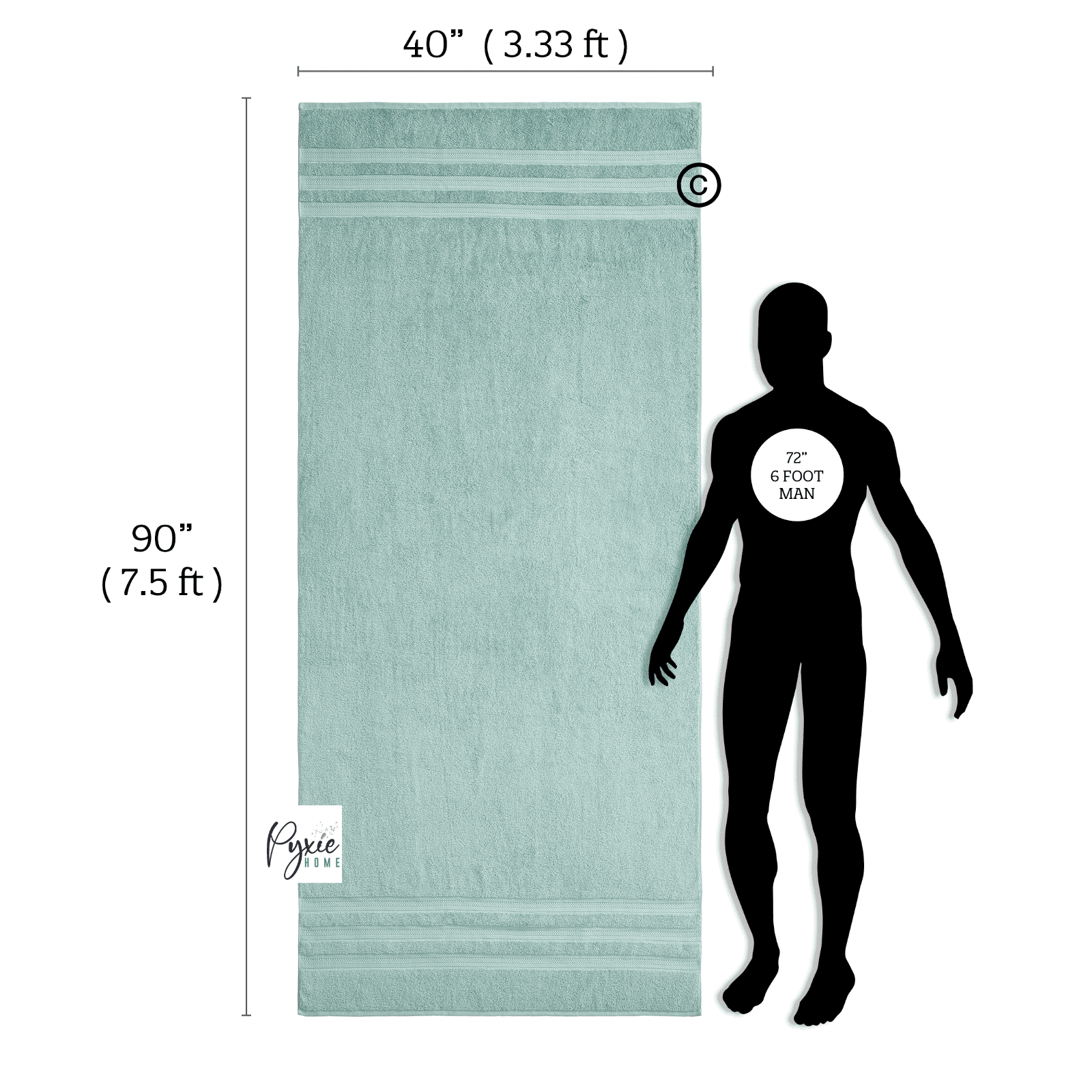 Extra Large Bath Towel - Oversized Ultra Bath Sheet - 100% Cotton - SPA GREEN COLOR
